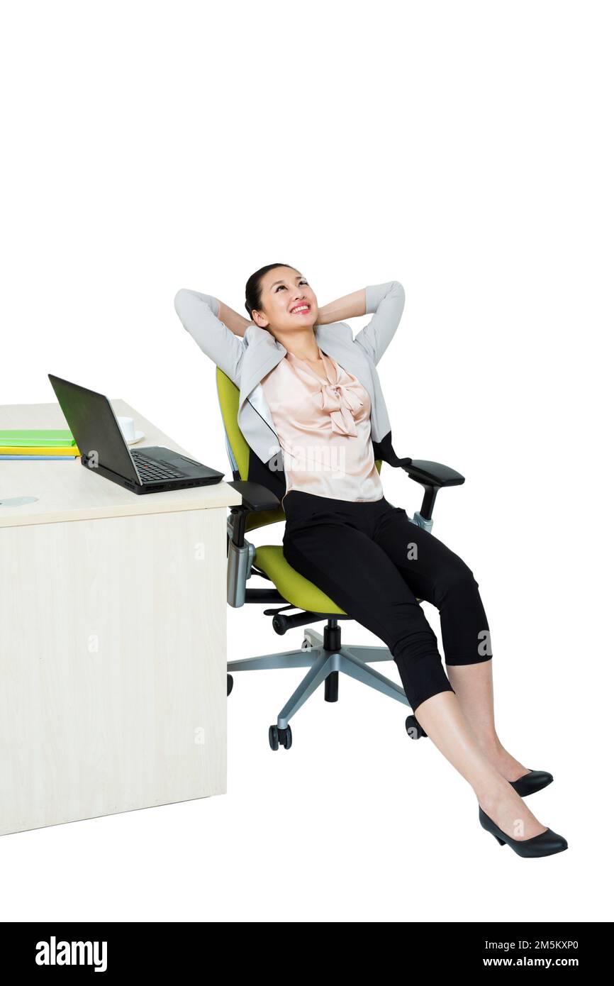 The young woman shed take office business Stock Photo Alamy