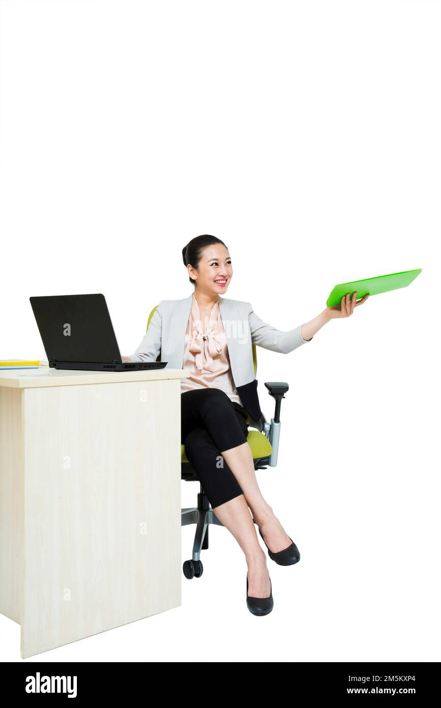 The young woman shed take office business Stock Photo Alamy