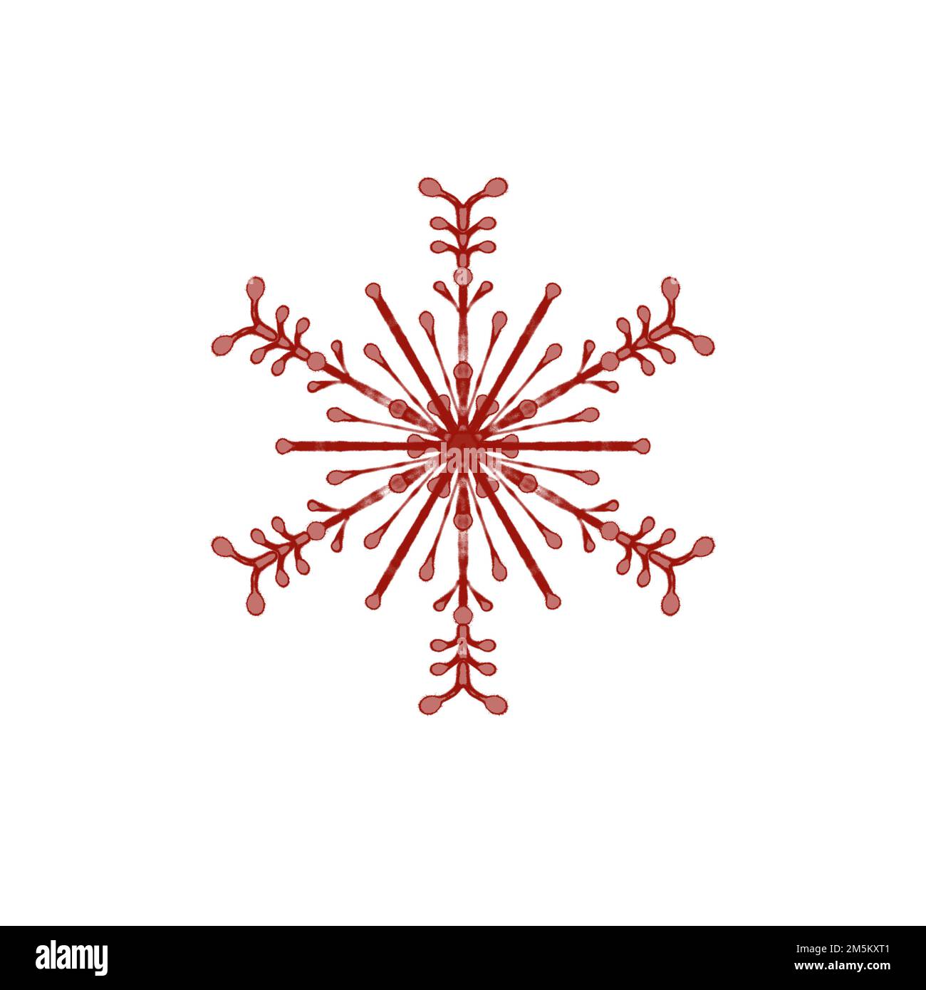 Red Christmas snowflakes on white. Stock Photo