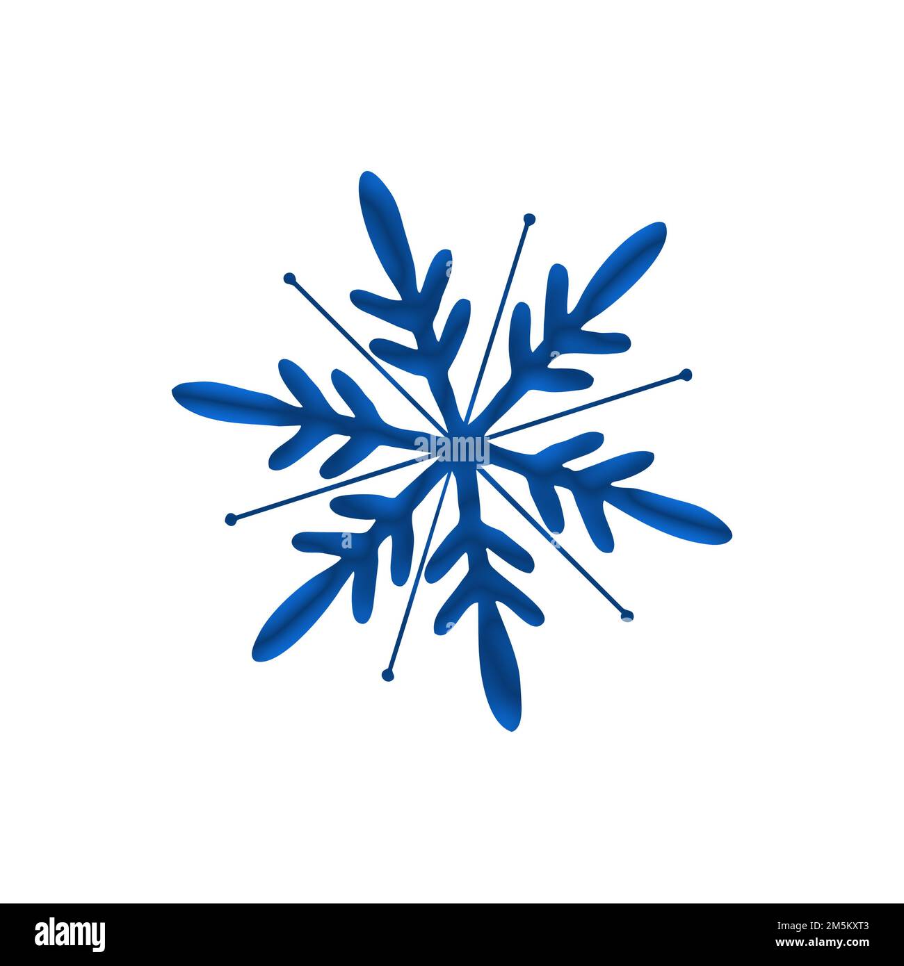digitally rendered blue snowflakes on white background. Stock Photo