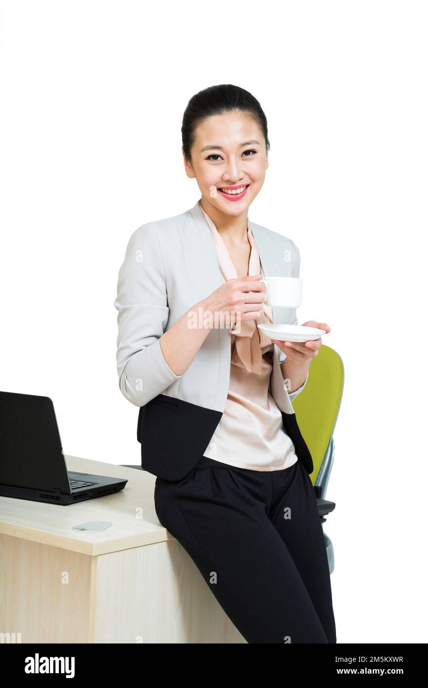 The young woman shed take office business Stock Photo Alamy