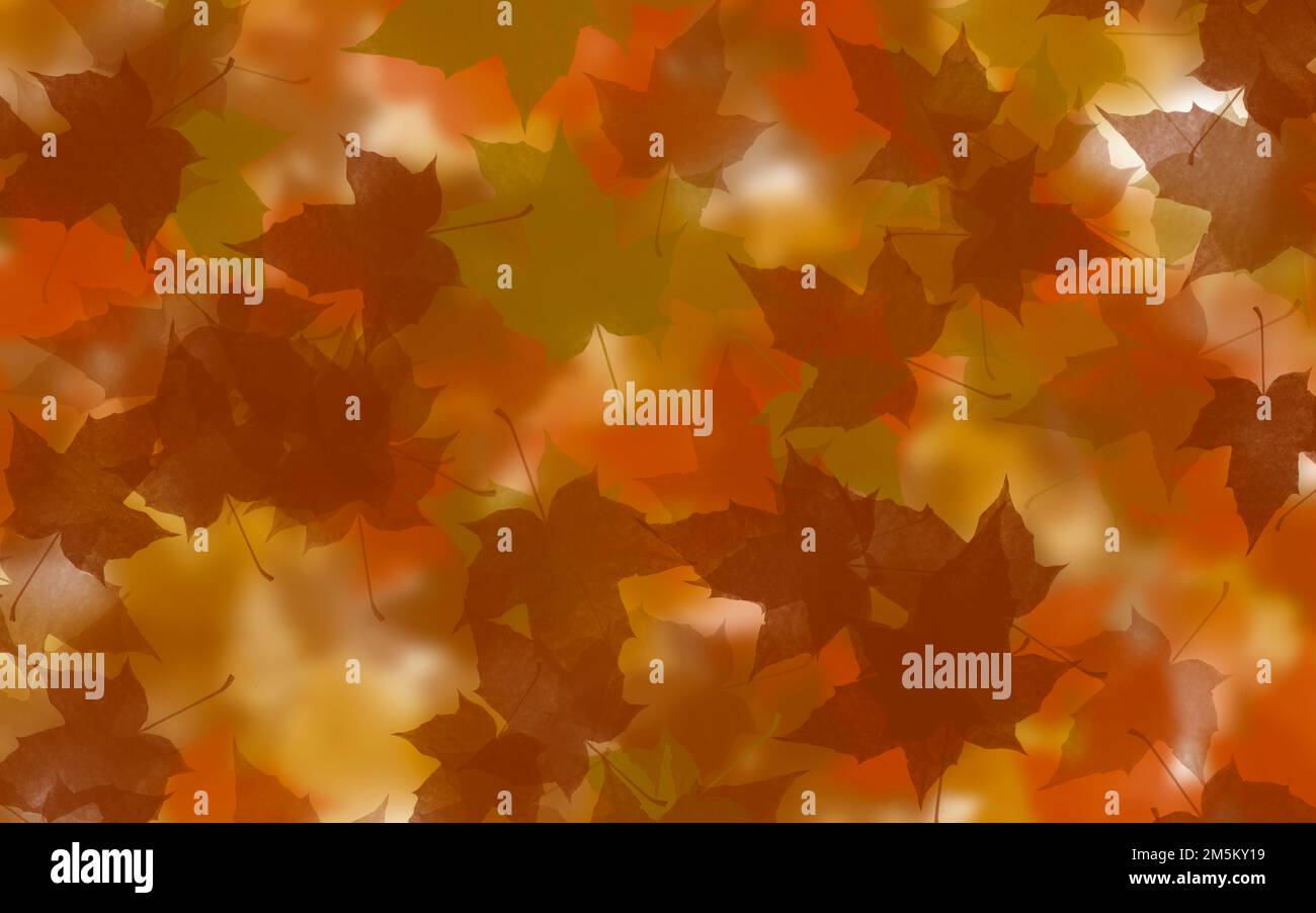 Digitally created Autumn yellow leaves background. Stock Photo