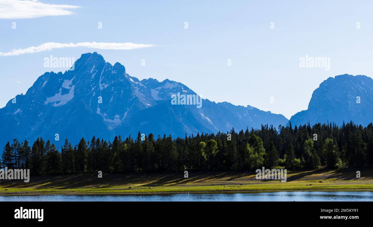 Grand Tetons along the Grassy Lake Shoreline Stock Photo Alamy