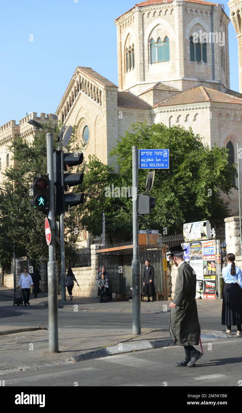 The Italian hospital on the corner of HaNevi'im Street and Shivtei Yisrael Street in Jerusalem, Israel. Stock Photo