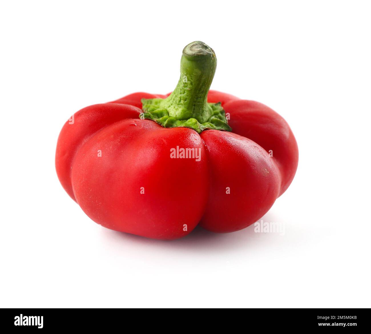 Red bell pepper isolated on white background Stock Photo - Alamy