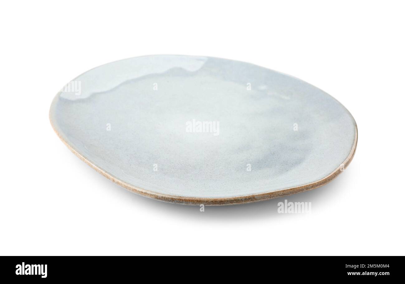 Empty ceramic plate isolated on white background Stock Photo - Alamy