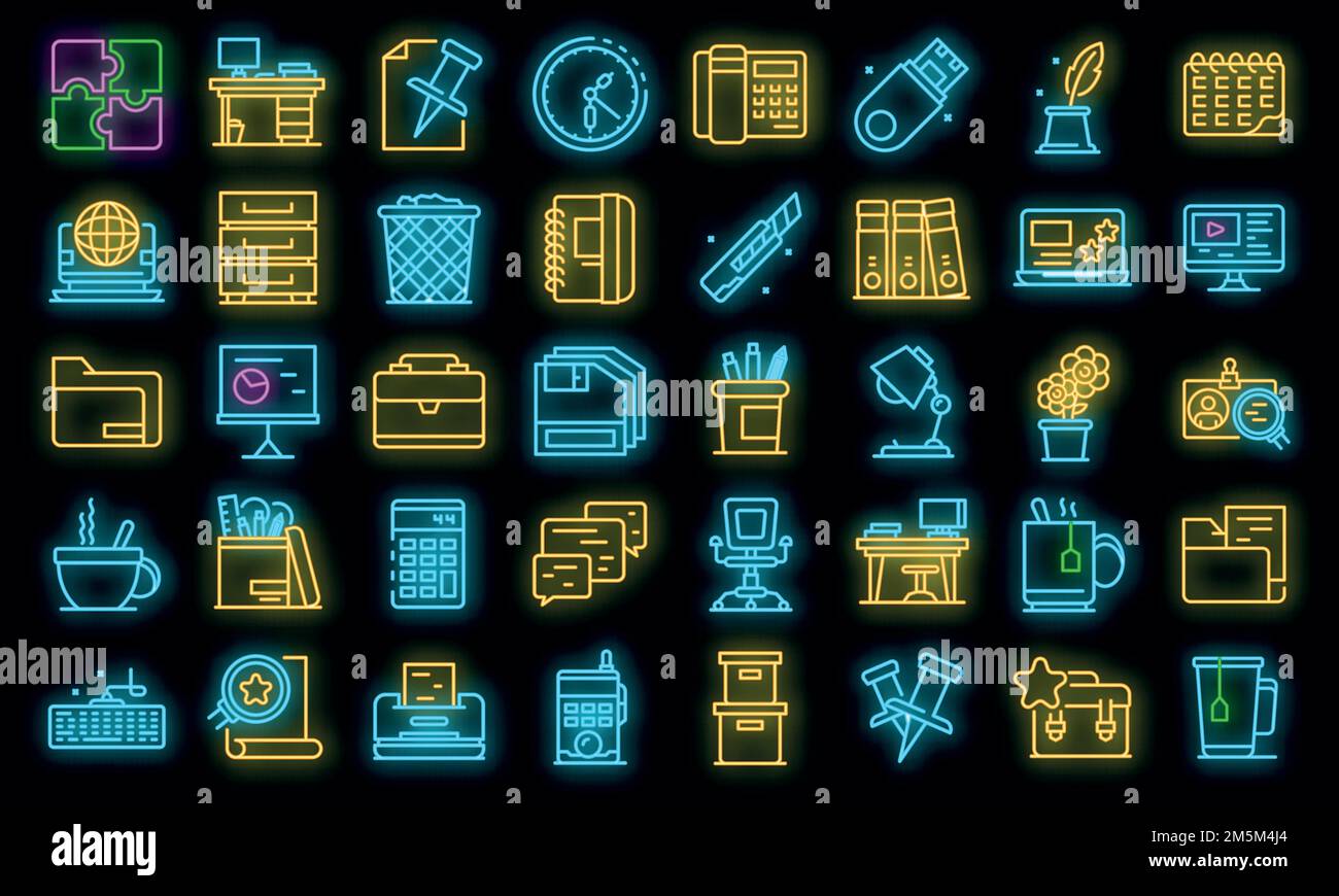 Space organization icons set. Outline set of space organization vector ...