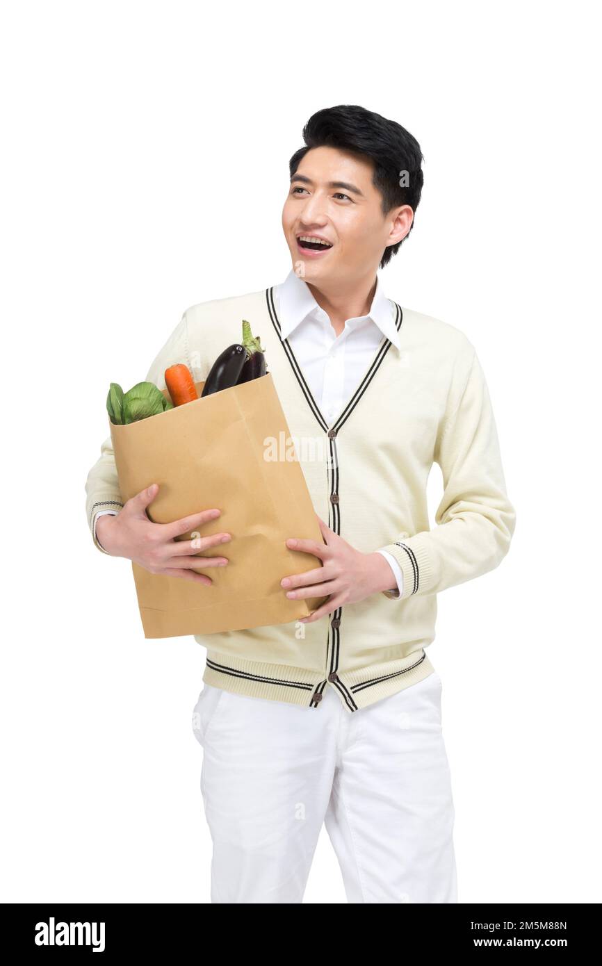 Young guys supermarket shopping Stock Photo Alamy