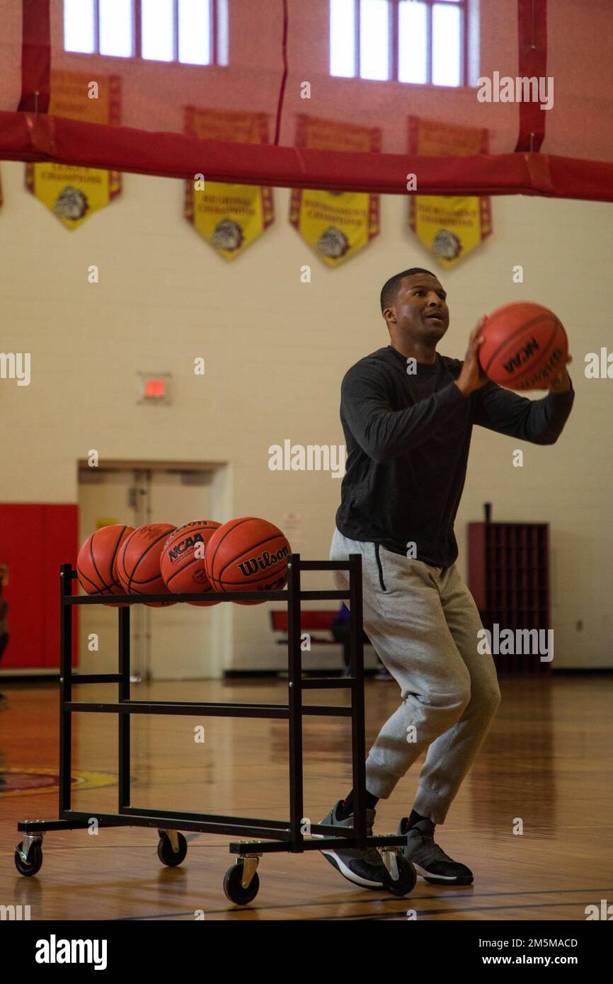 U.S. Marines and civilians participate in the Marine Corps Community