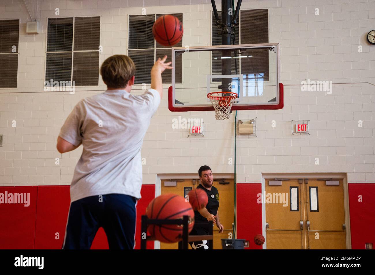 U.S. Marines and civilians participate in the Marine Corps Community