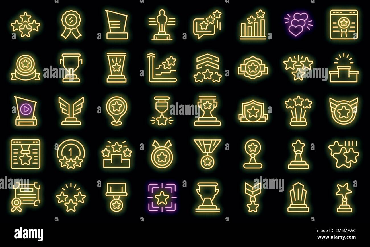 Ranking icon. Outline ranking vector icon neon color on black Stock ...