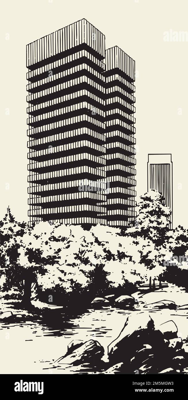 Urban Building Vector. Illustration On White Background. A vector illustration Of A Urban Building. Stock Vector