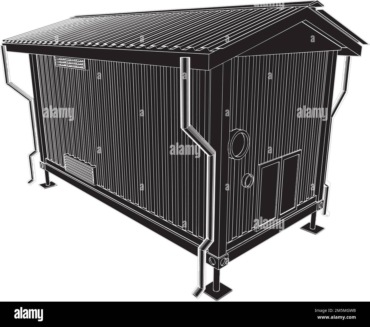 House Container Building Vector. Illustration On White Background. A ...