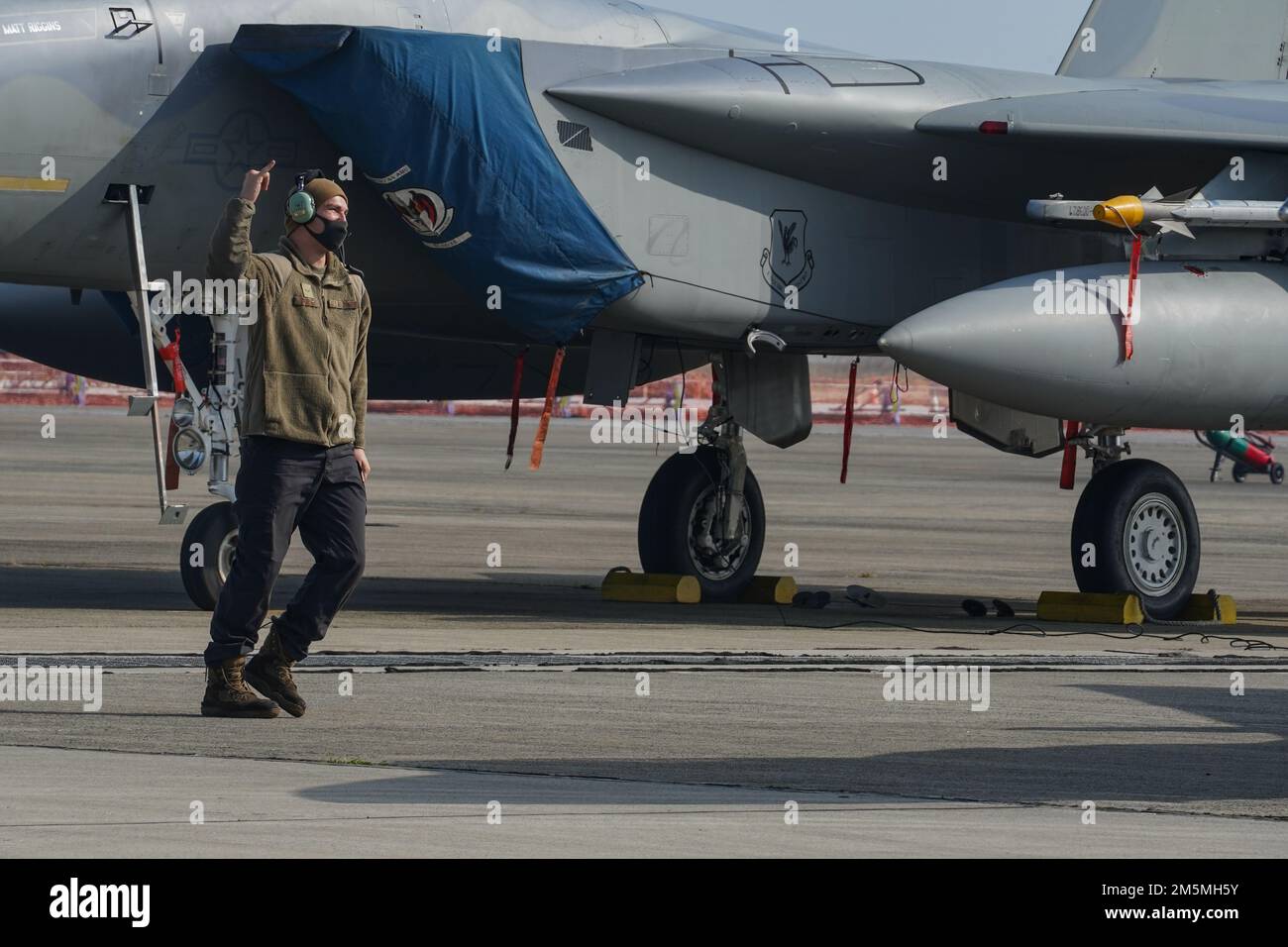 A crew chief assigned to the 44th Aircraft Maintenance Unit, Kadena Air ...