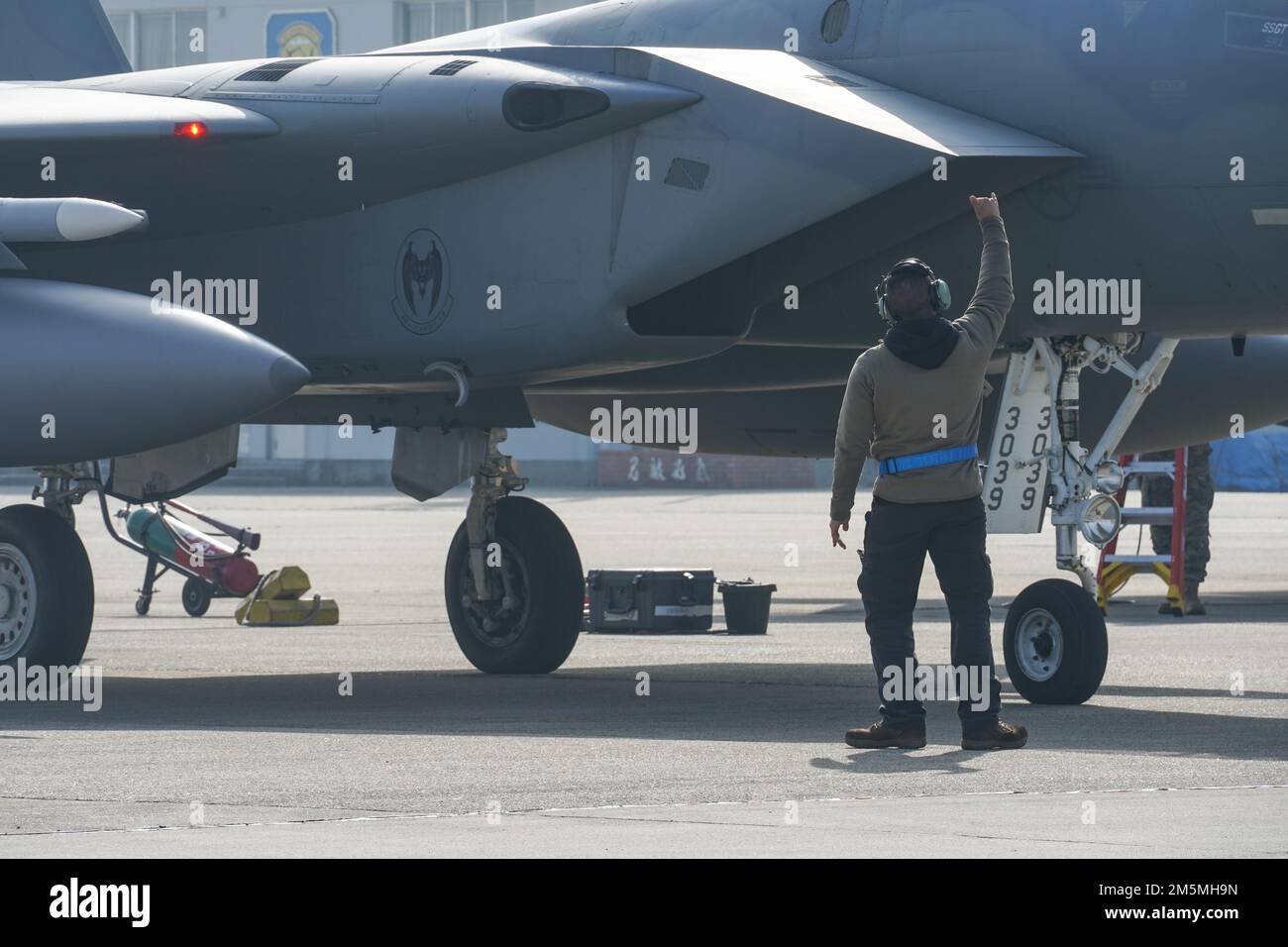 A crew chief assigned to the 44th Aircraft Maintenance Unit, Kadena Air ...