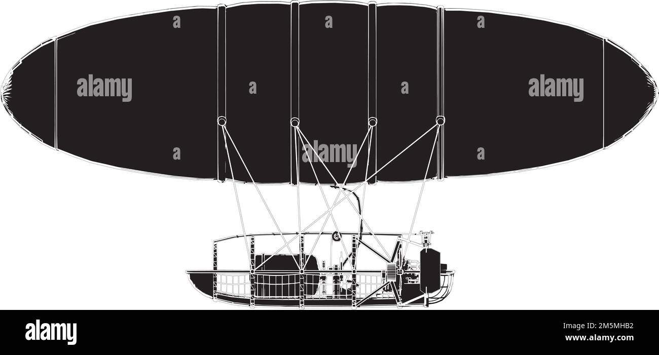 Zeppelin Vector. Illustration On White Background. A vector illustration Of A Zeppelin. Stock Vector