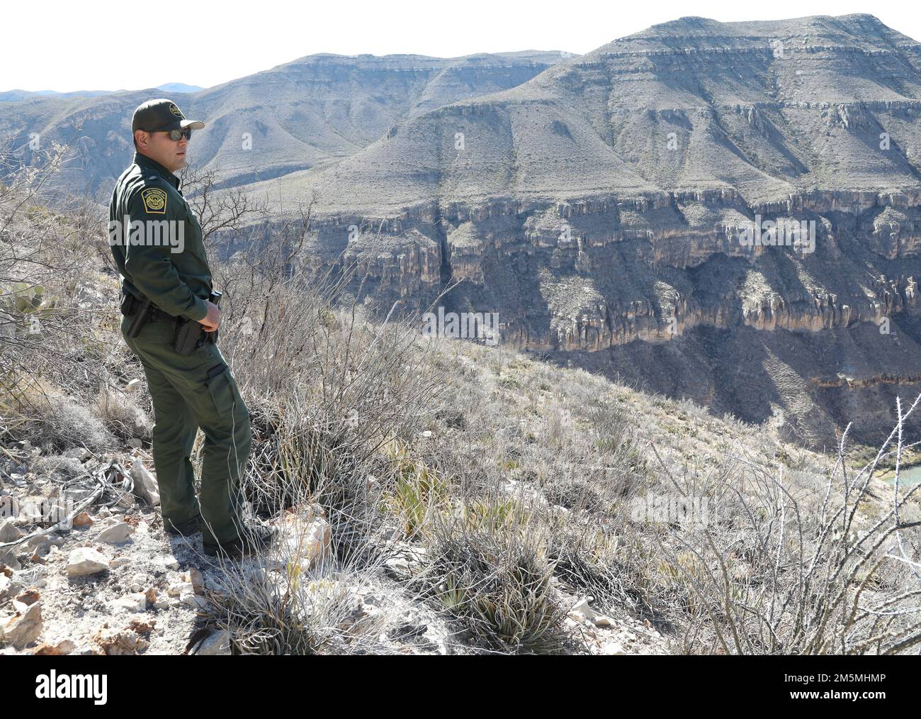Supervisory Border Patrol Agent Sergio Nava shown working along the U.S