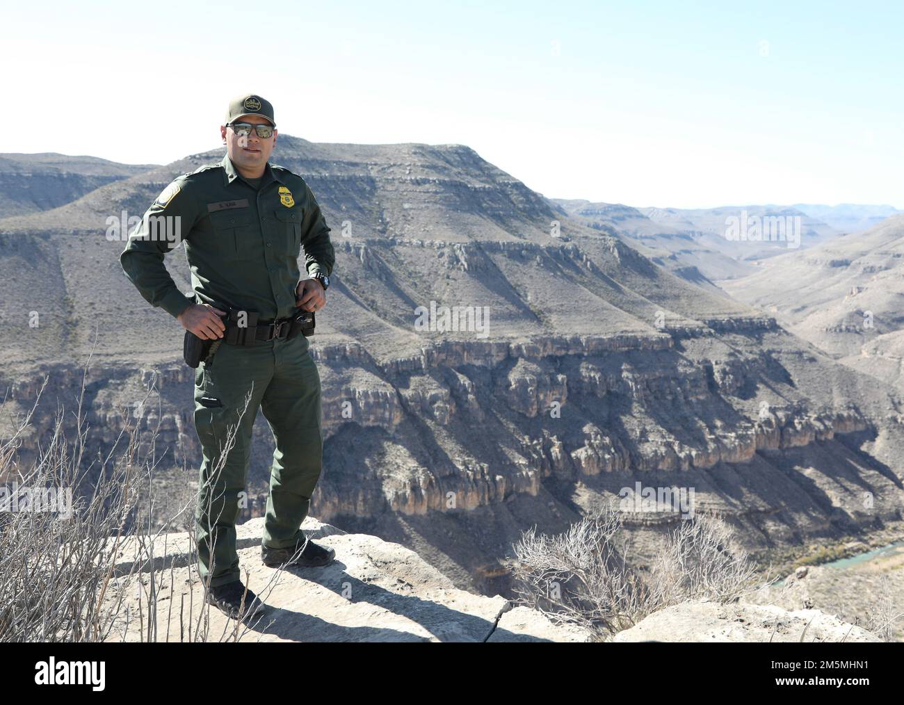 Supervisory Border Patrol Agent Sergio Nava shown working along the U.S