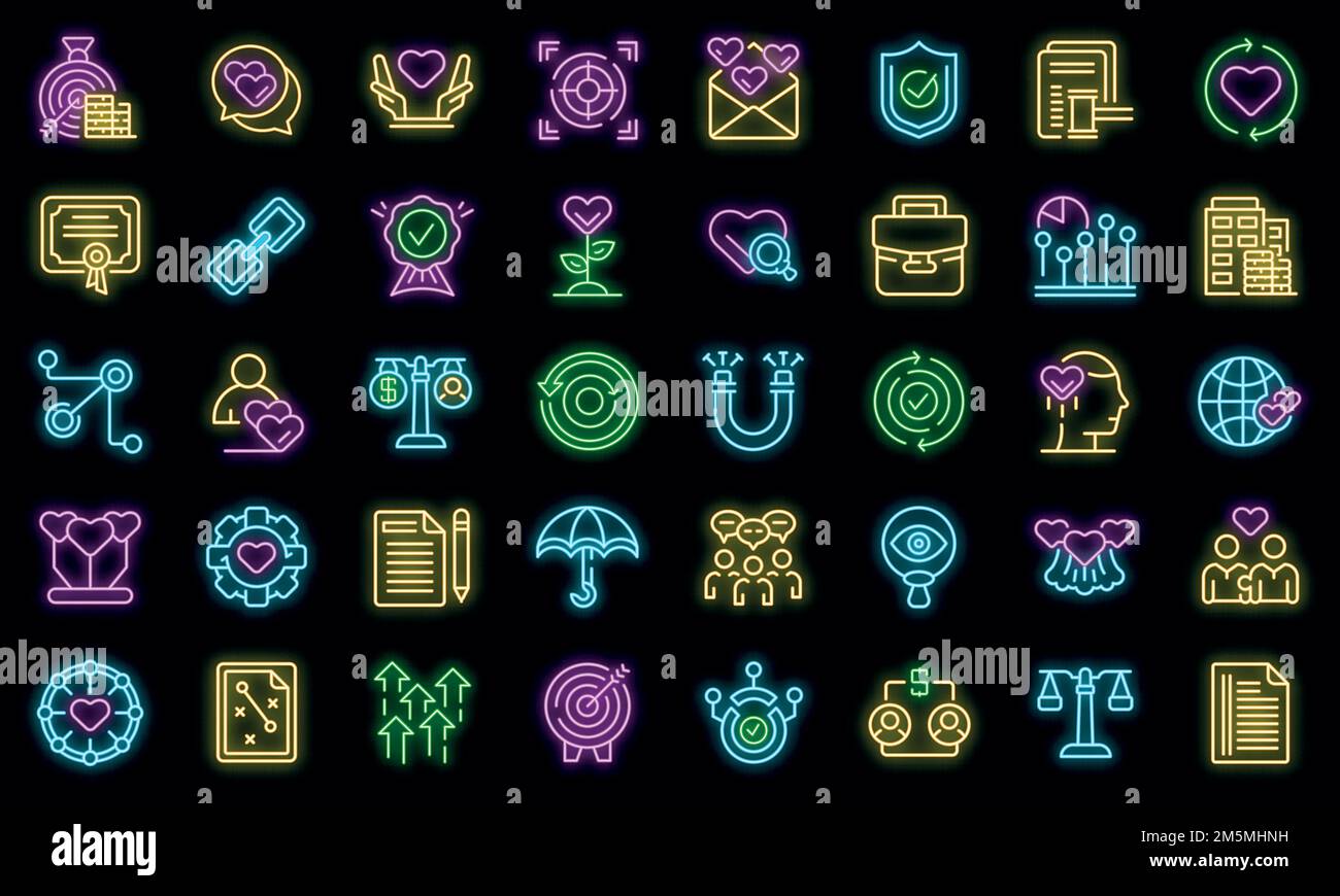 Trust relationship icons set. Outline set of trust relationship vector ...