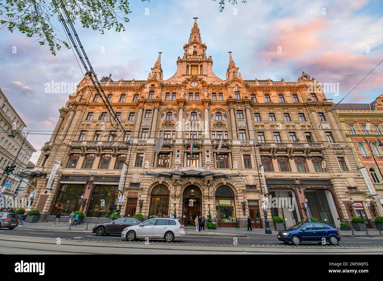 Budapest, Hungary. New York cafe one of the most beautiful coffee shop in the world, located in