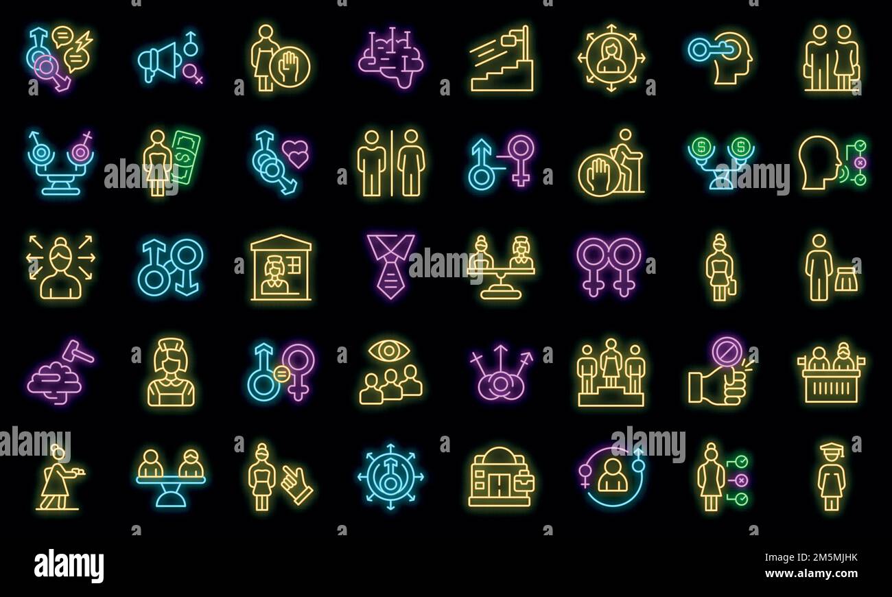 Stereotype icons set outline vector. Senior descrimination. Age life ...