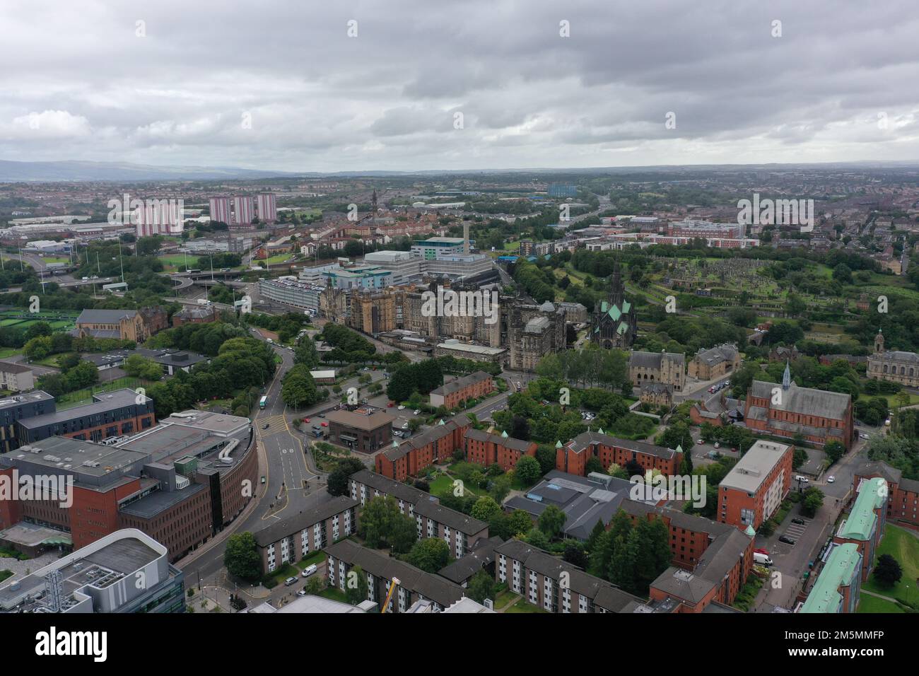 File photo dated 29/07/20 of an aerial view of Glasgow, as average house prices in Scotland rose