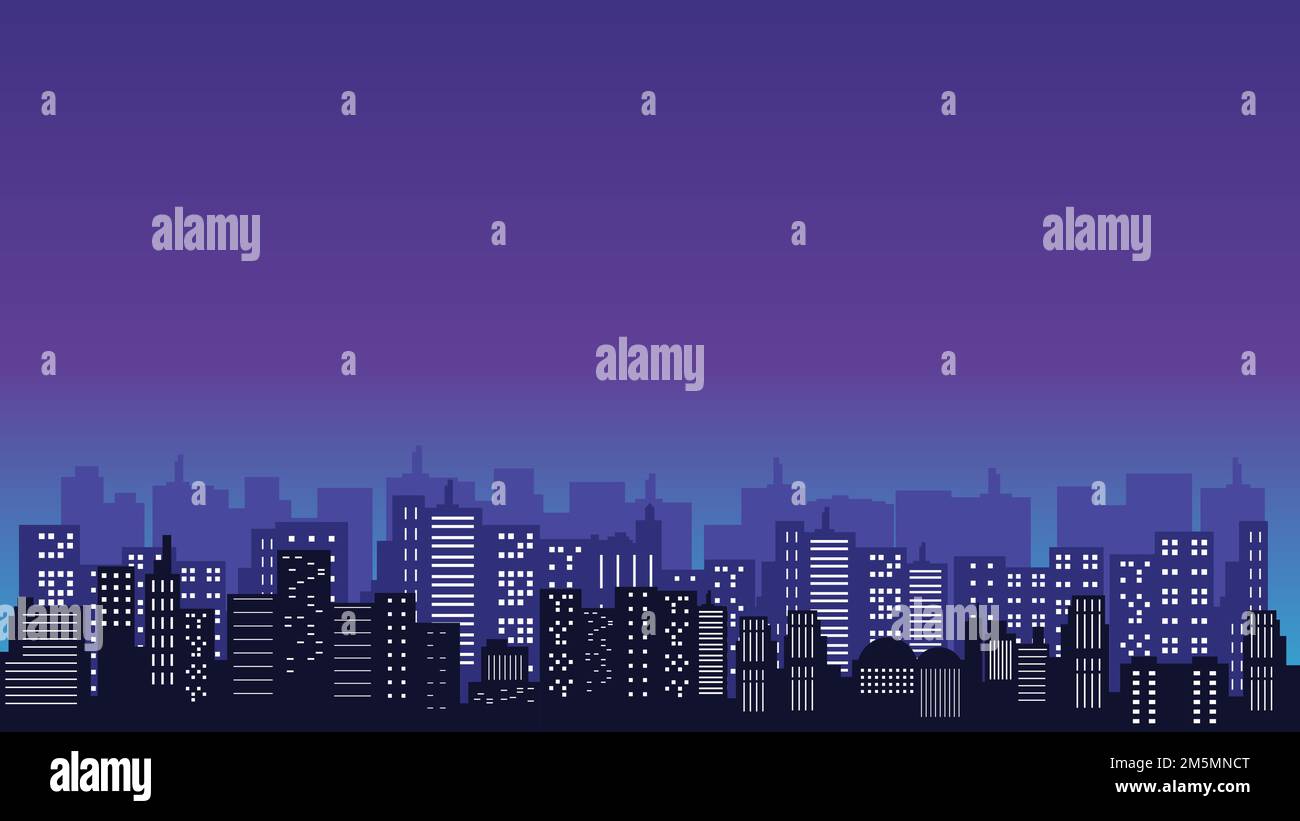 Beauty of city silhouette with panorama around tall buildings and ...