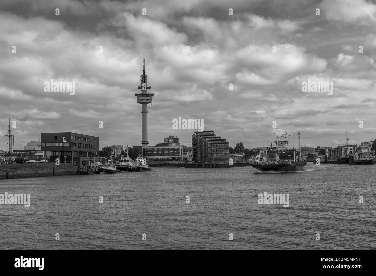 the 106 meter high Bremerhaven Radar Tower Stock Photo