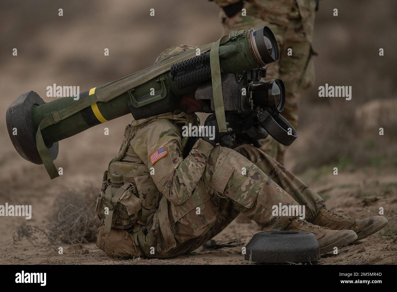 Soldiers from Charlie Company prepare the first Javelin Missile for