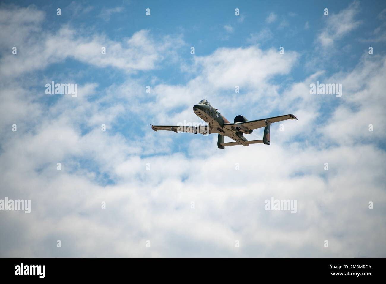 The Air Combat Command A-10C Thunderbolt II Demonstration Team flies their aircraft during the Wings Over Columbus 2022 Airshow March 27, 2022, on Columbus Air Force Base, MS. The A-10C Thunderbolt II is the first Air Force aircraft specially designed for close air support of ground forces. Stock Photo
