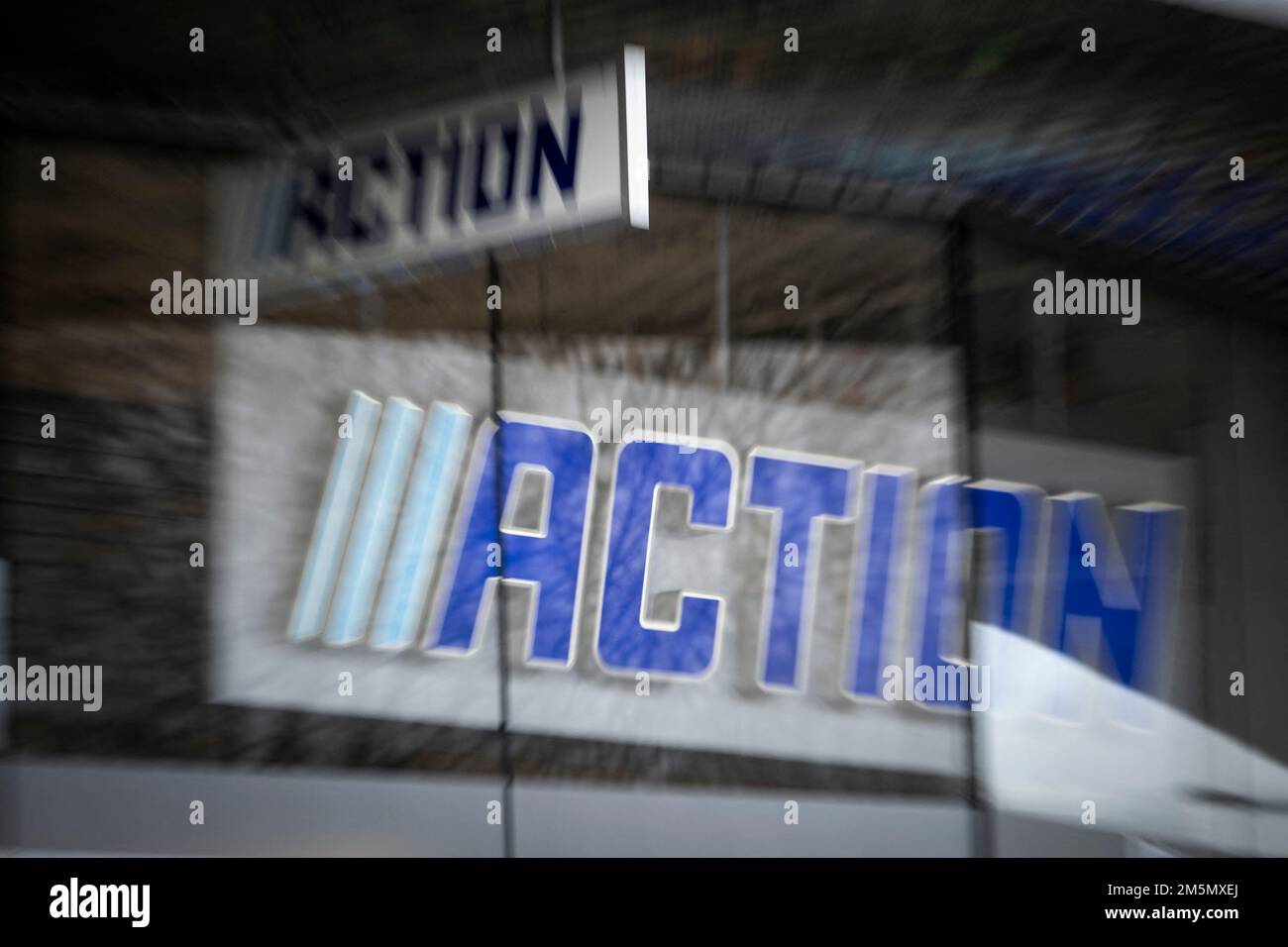 An outside view of a supermarket of Dutch hard-discount chain Action on ...