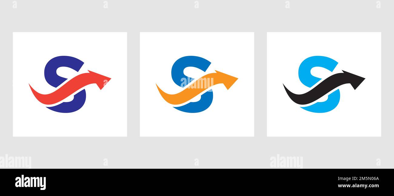 Letter S Finance Logo Concept With Growth Arrow Symbol Stock Vector