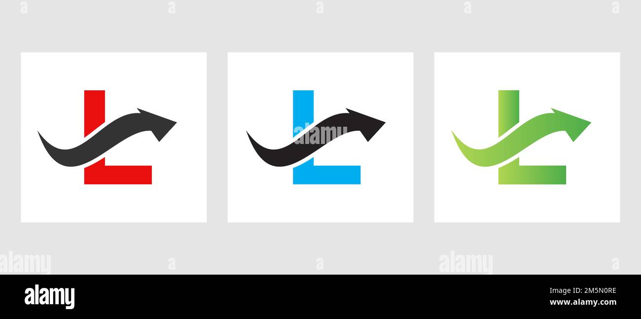 Letter L Finance Logo Concept With Growth Arrow Symbol Stock Vector