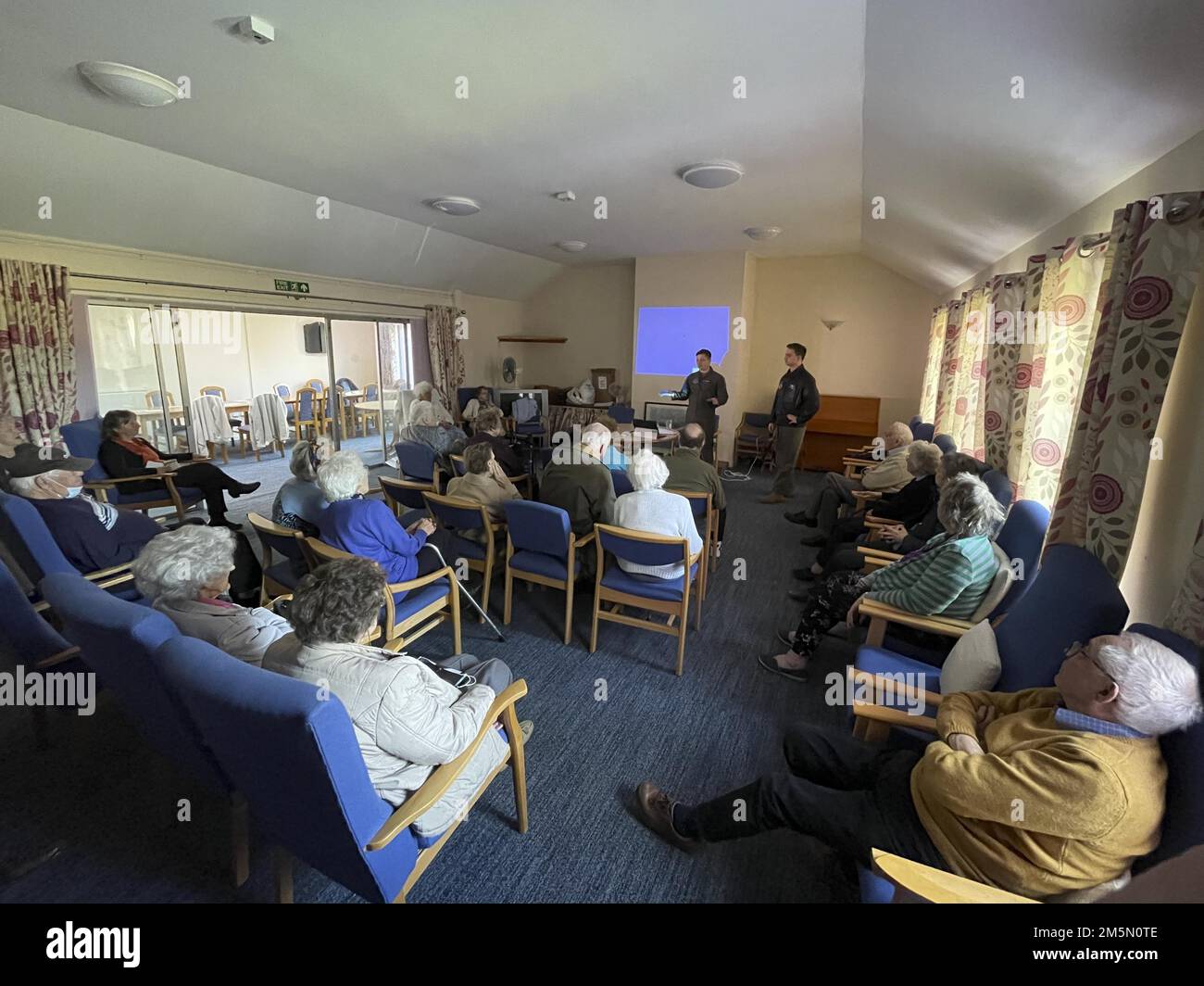 U.S. Air Force Airmen assigned to the 100th Air Refueling Wing give a presentation about Royal