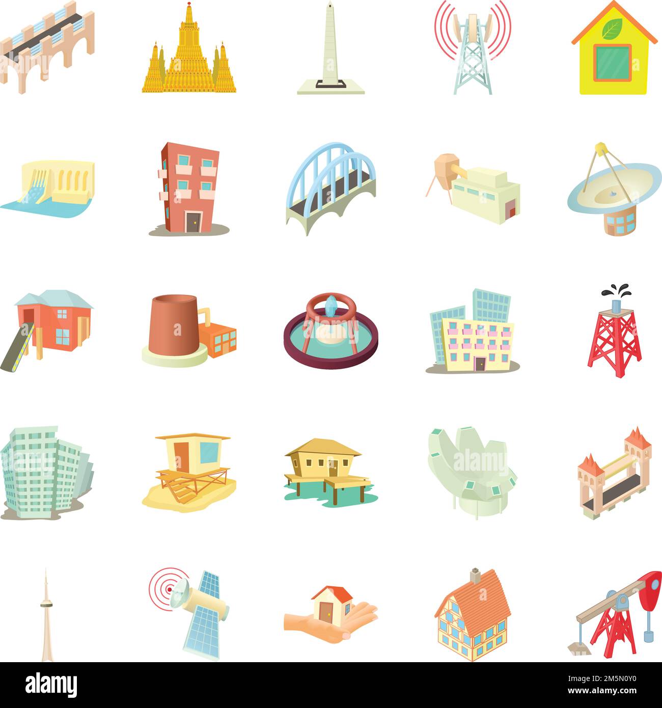 Edifice icons set. Cartoon set of 25 edifice vector icons for web ...