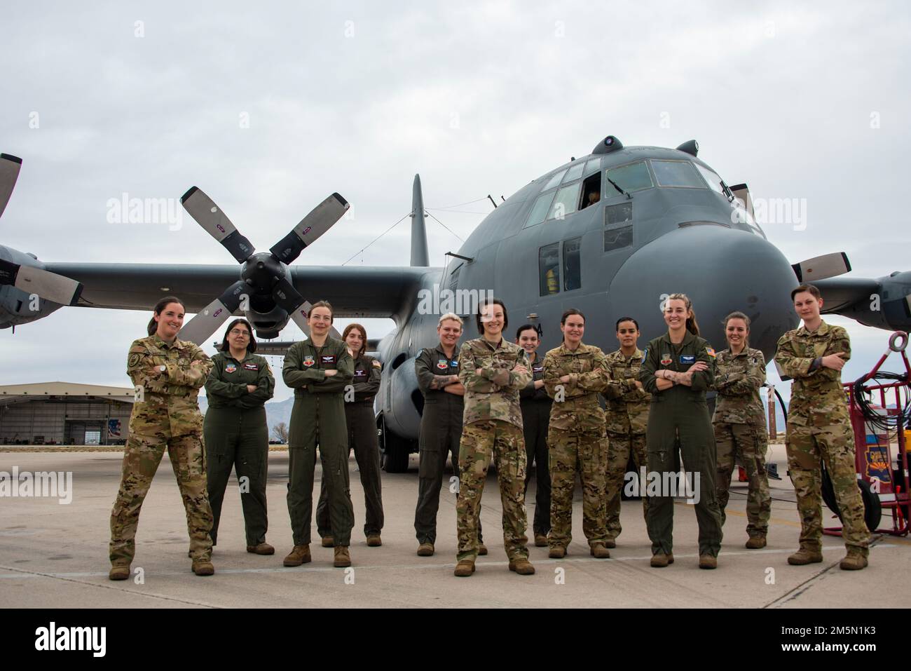 Airmen from the 55th Electronic Combat Group pose for a photo at Davis