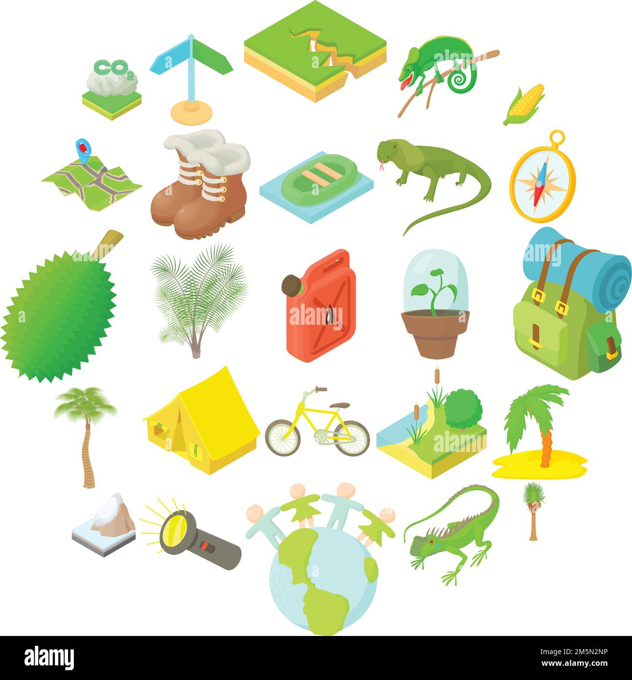 Tourist icons set. Cartoon set of 25 tourist vector icons for web ...
