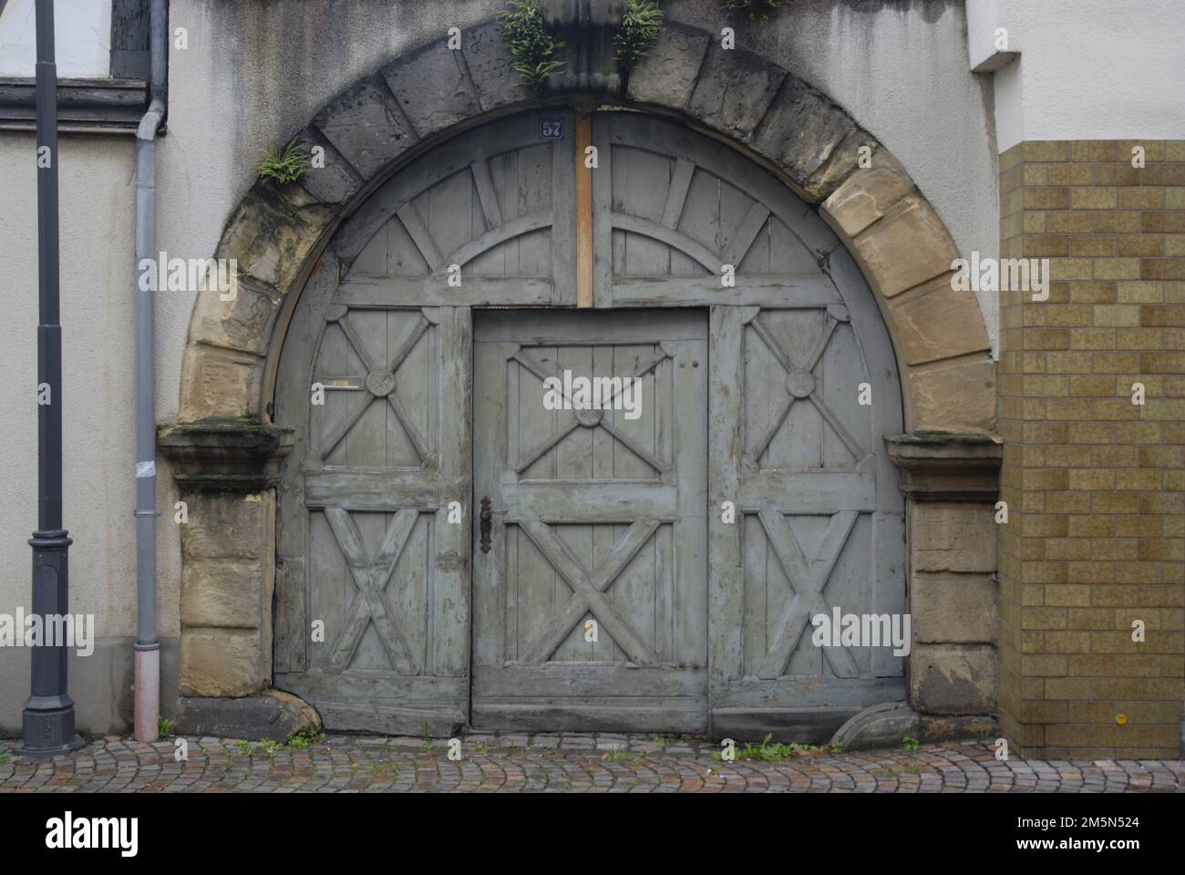 old, historic wooden doors, doors in Europe Stock Photo