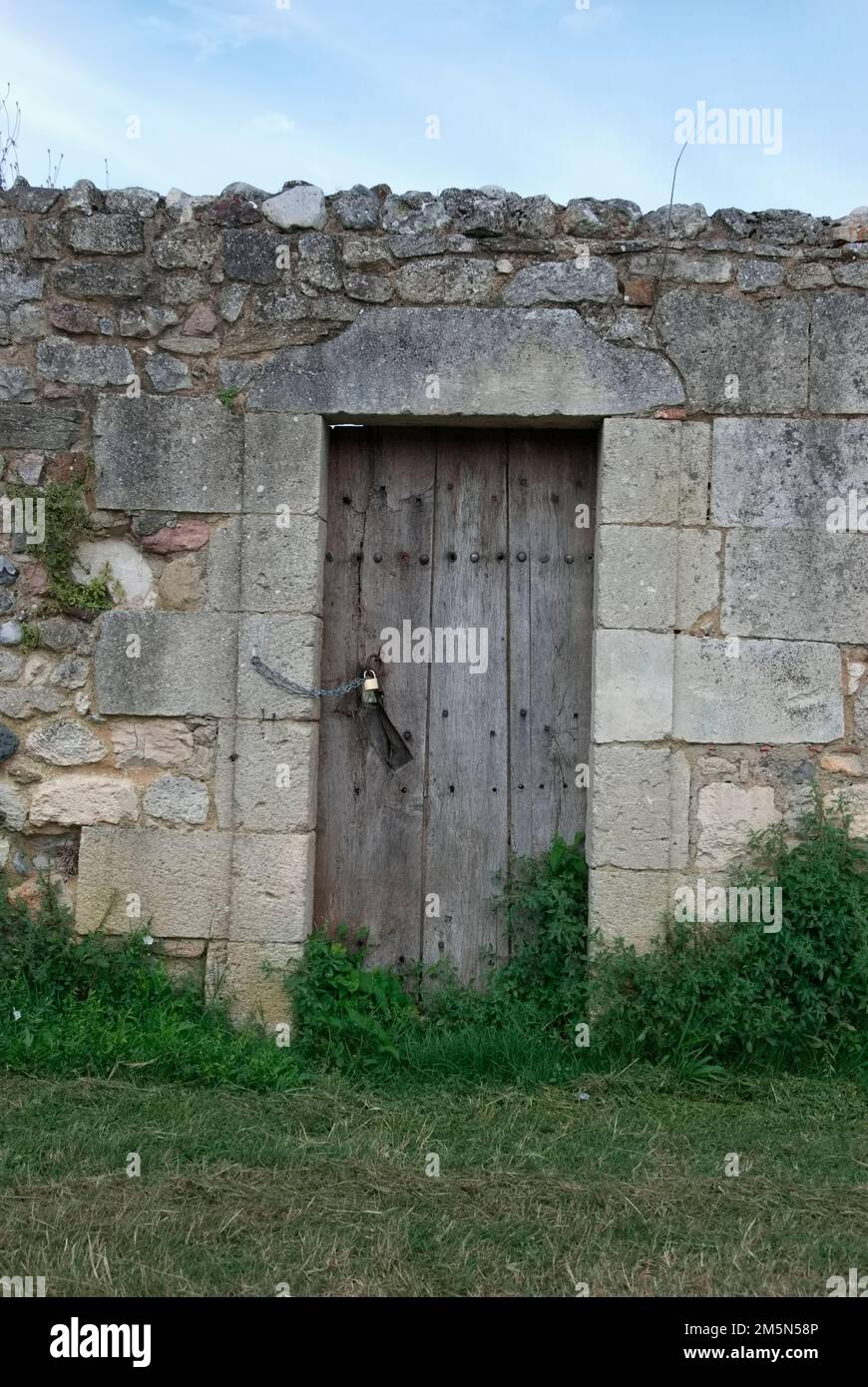 old, historic wooden doors, doors in Europe Stock Photo