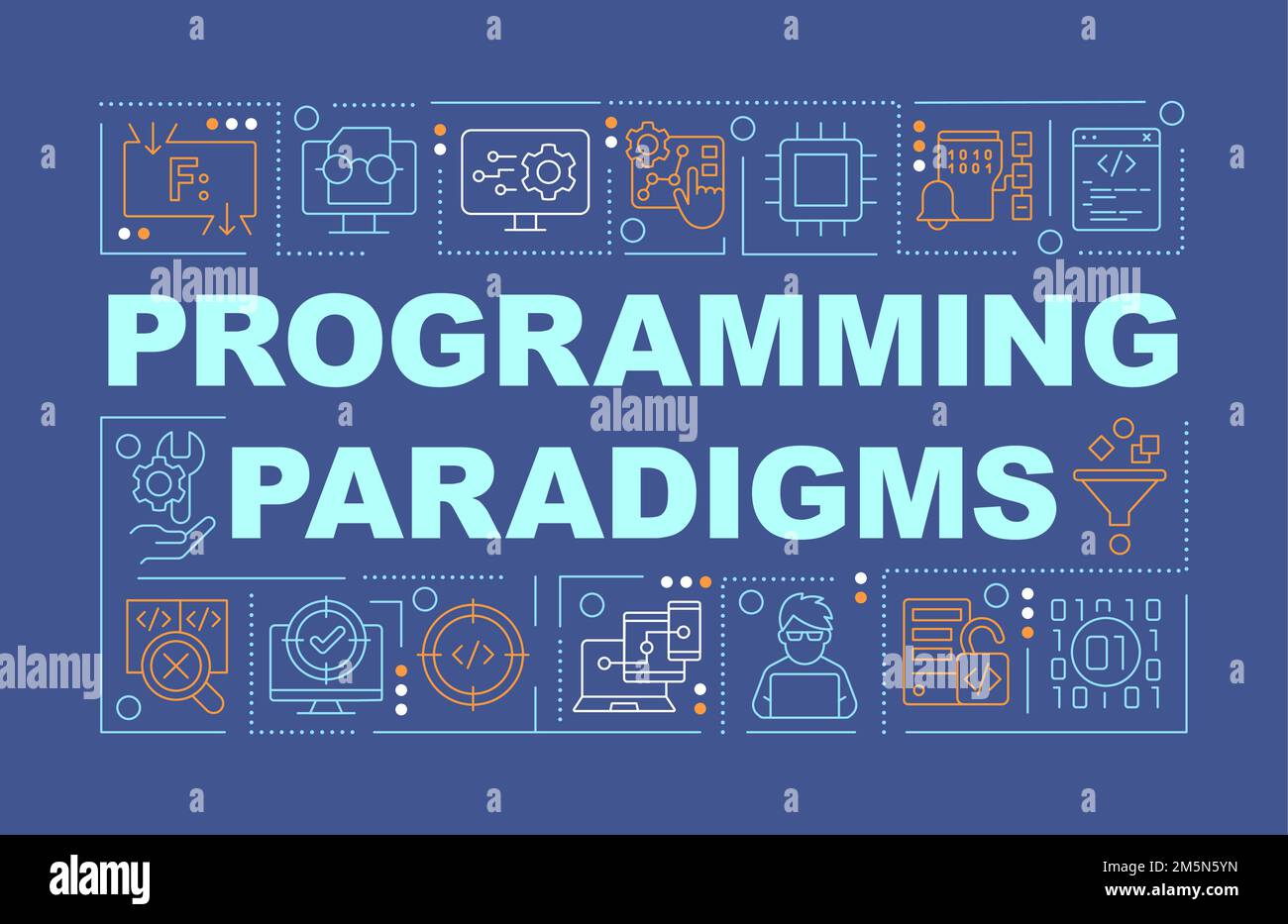 Programming approaches word concepts dark blue banner Stock Vector ...