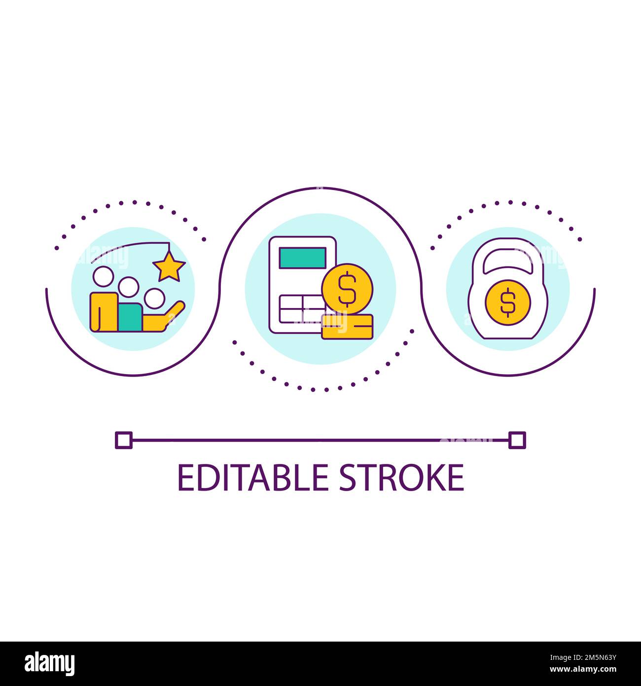 Driving financial performance loop concept icon Stock Vector