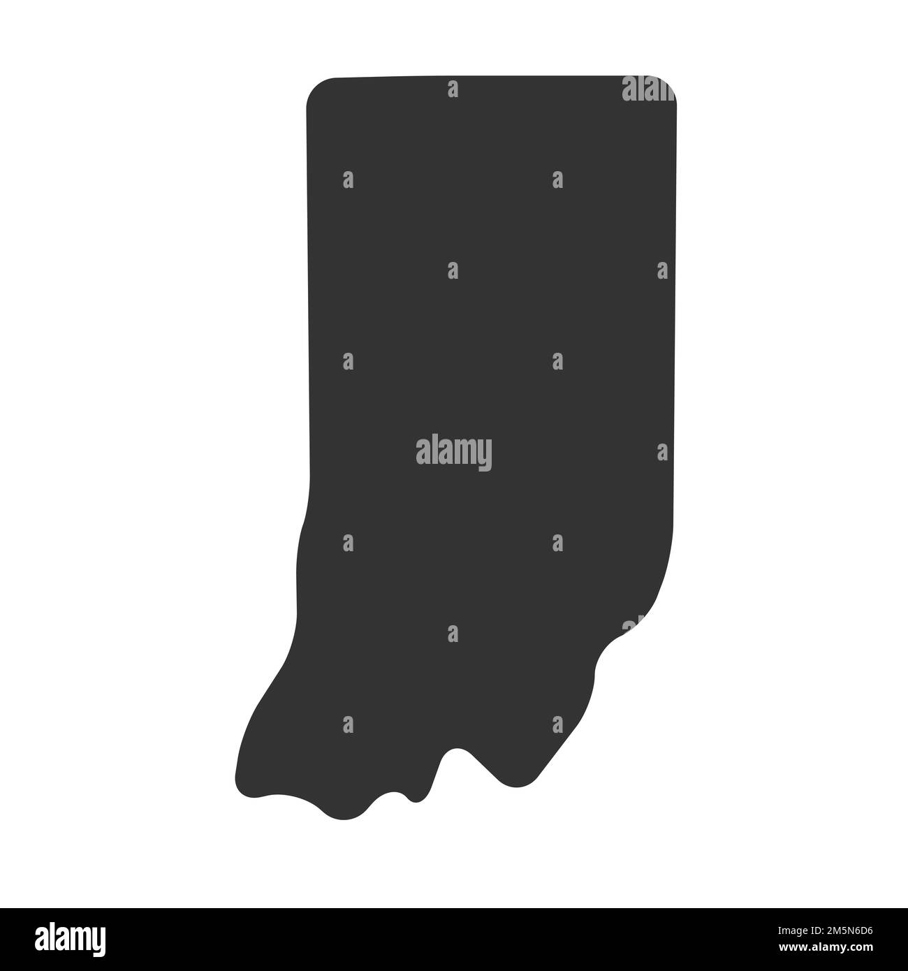 Indiana State Of United States Of America, Usa. Simplified Thick Black 