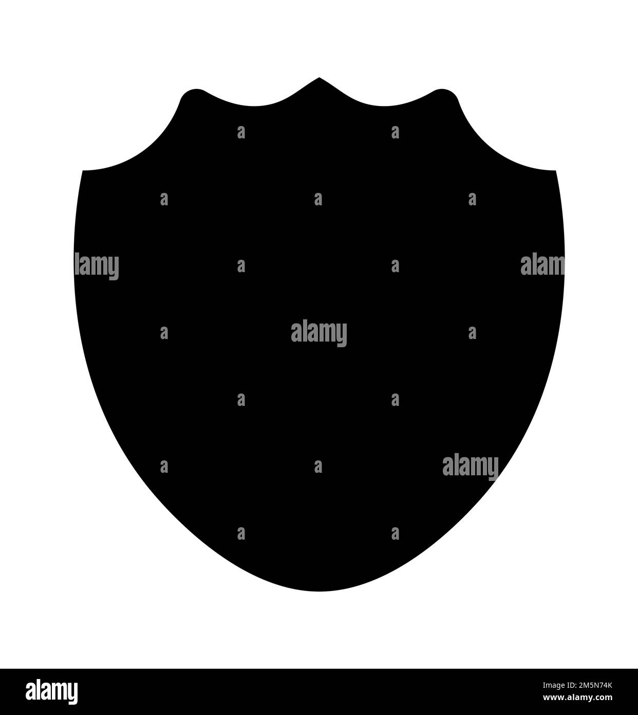 Police shield black shape. Heraldic shields blank emblems. Security vector labels. Stock Vector