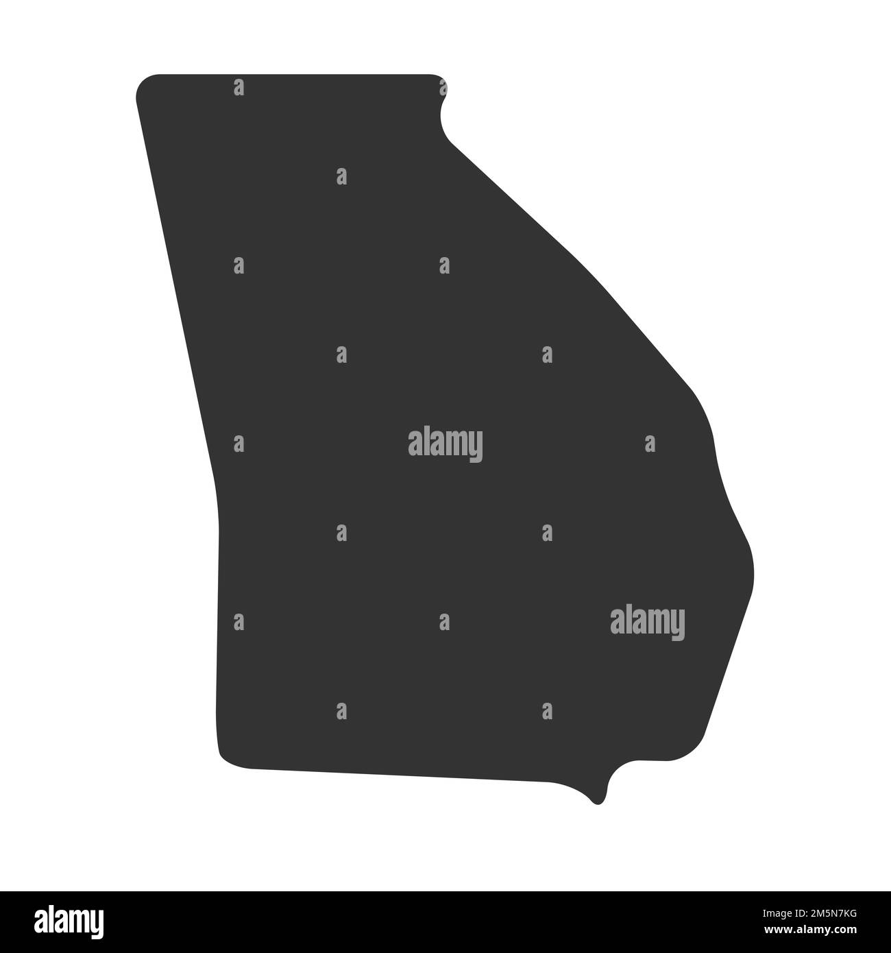 Georgia state of United States of America, USA. Simplified thick black