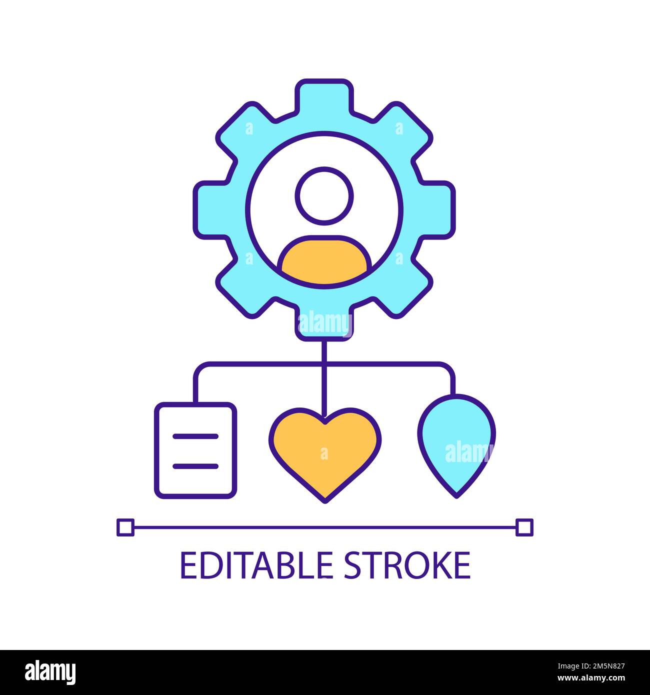 Personal information RGB color icon Stock Vector