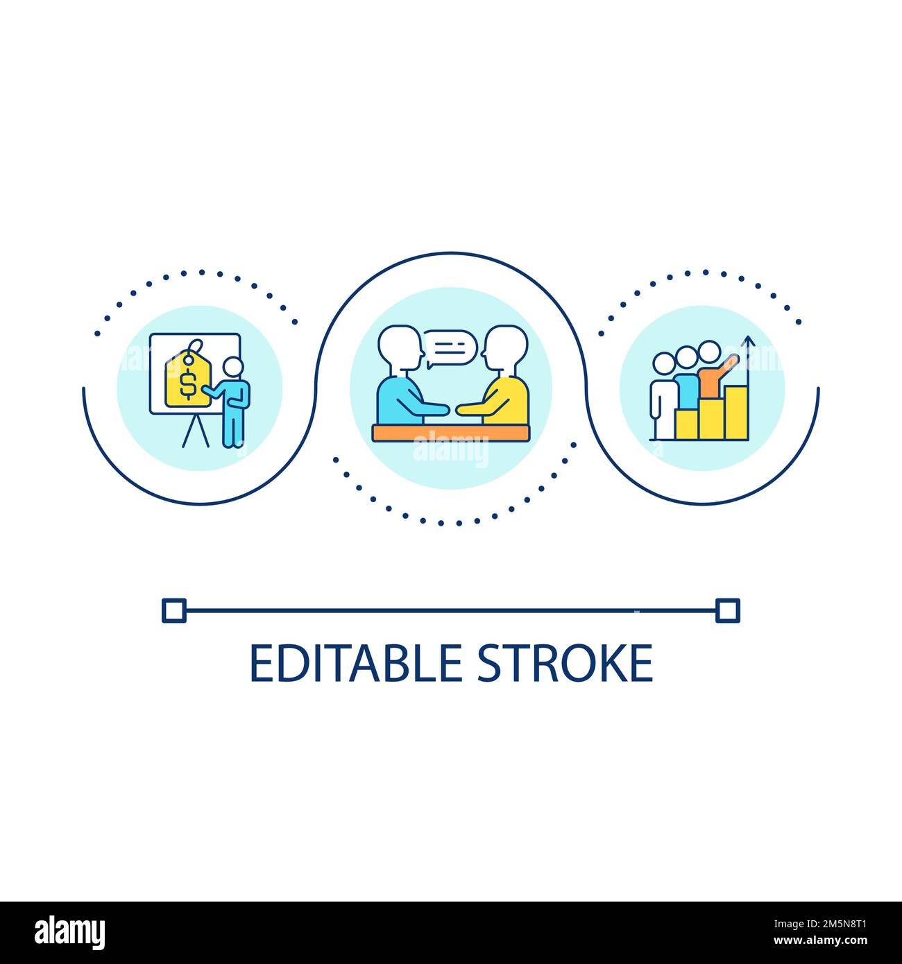 Commercial negotiations loop concept icon Stock Vector