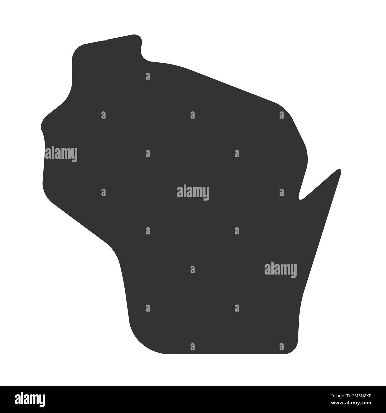 Wisconsin state of United States of America, USA. Simplified thick ...
