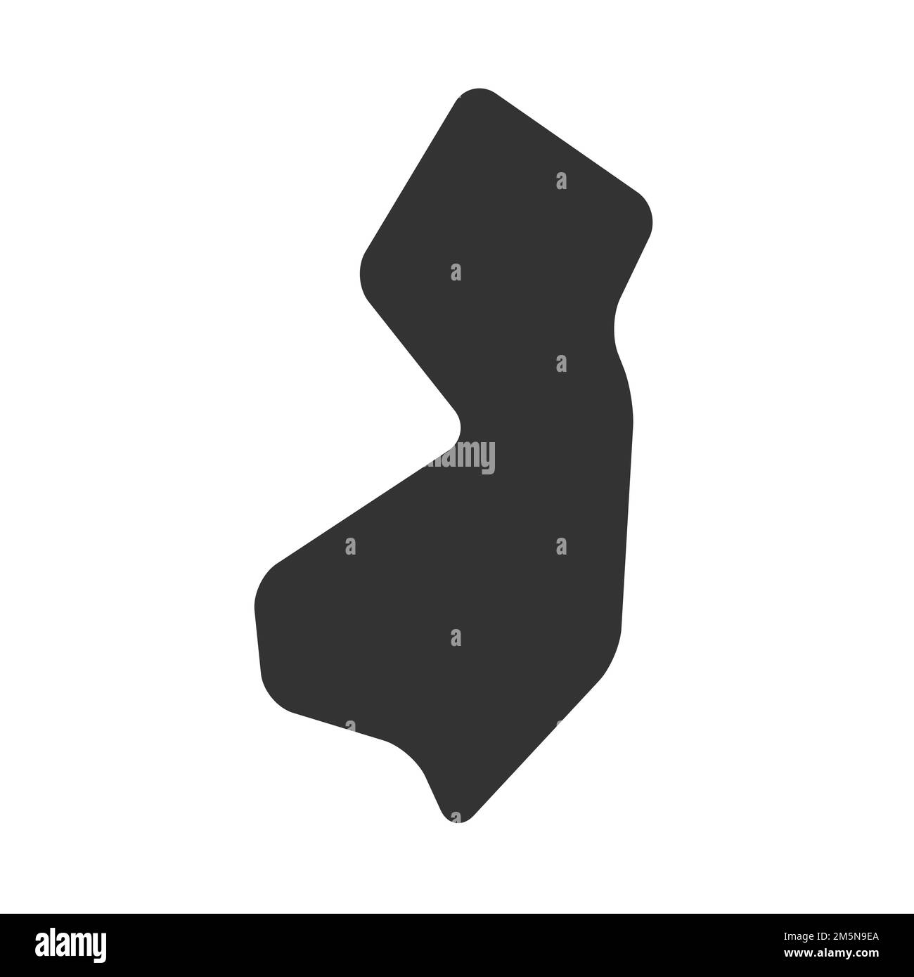 New Jersey state of United States of America, USA. Simplified thick