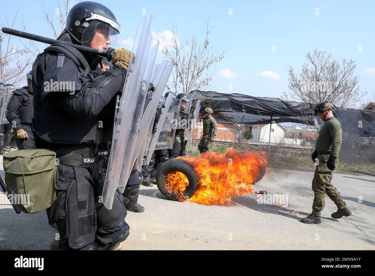 Multinational partners of Kosovo Forces (KFOR) conduct Crowd Riot ...