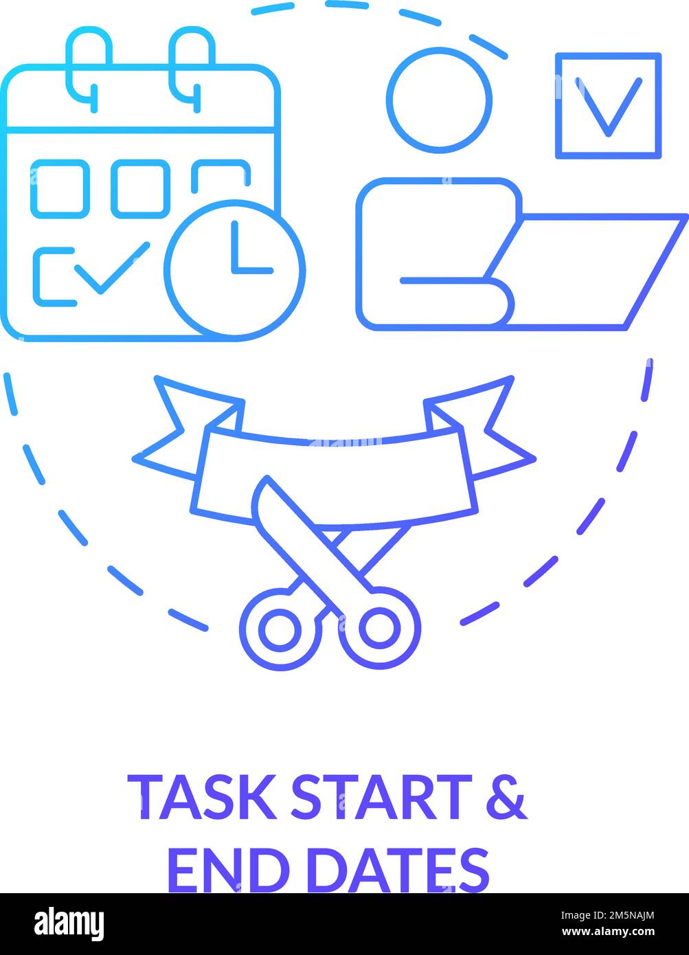 task-start-and-end-dates-blue-gradient-concept-icon-stock-vector-image